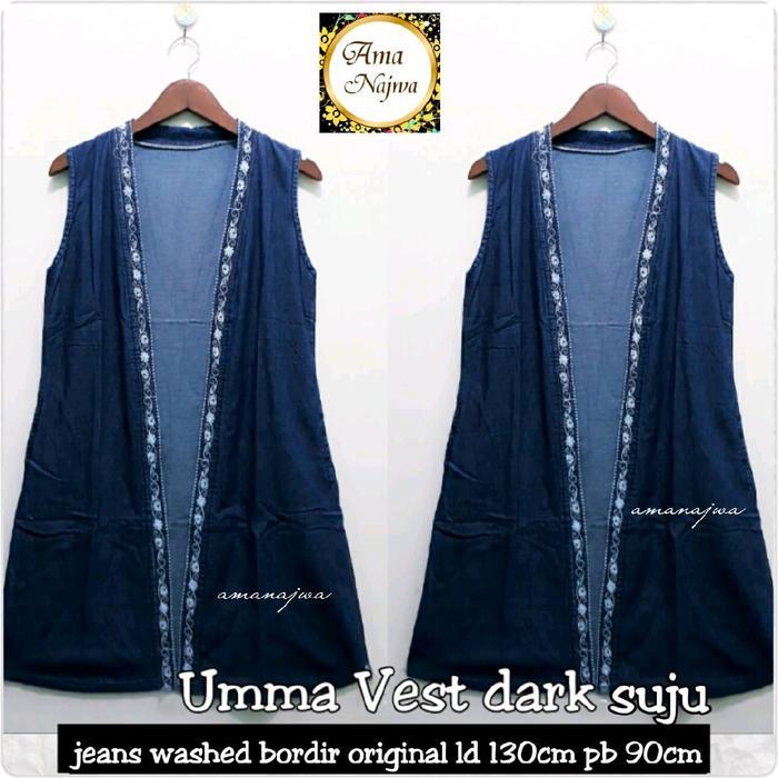 Uma Outer Rompi jeans bordir jumbo LD 100 & 130 Wanita - uma dark, LD 100