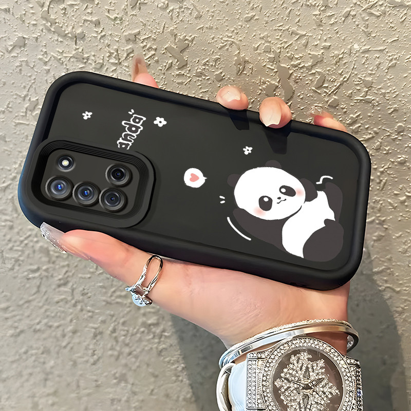 Casing Hp OPPO A52 OPPO A72 OPPO A92 Case Cute greeting panda Kasing silikon Cesing Softcase licin K
