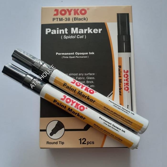 Grosir Spidol Paint Permanent Marker Joyko Ptm/ Spidol Cat Joyko / Spidol Cat Silver Gold Hitam Biru