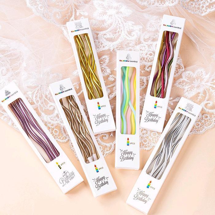 Lilin ultah spiral/Lilin ultah twist/Lilin ultah metalic panjang
