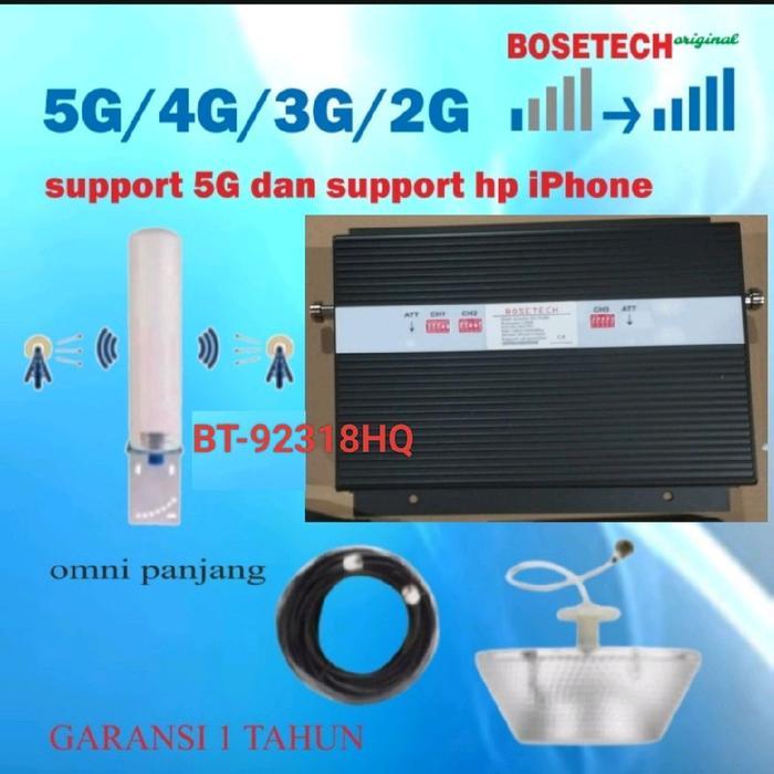 Promo Bosetech Bt-92318Hq Repeater Gsm Penguat Sinyal Hp Lte 5G 4G 3G 2G Signal Booster Antena Omni