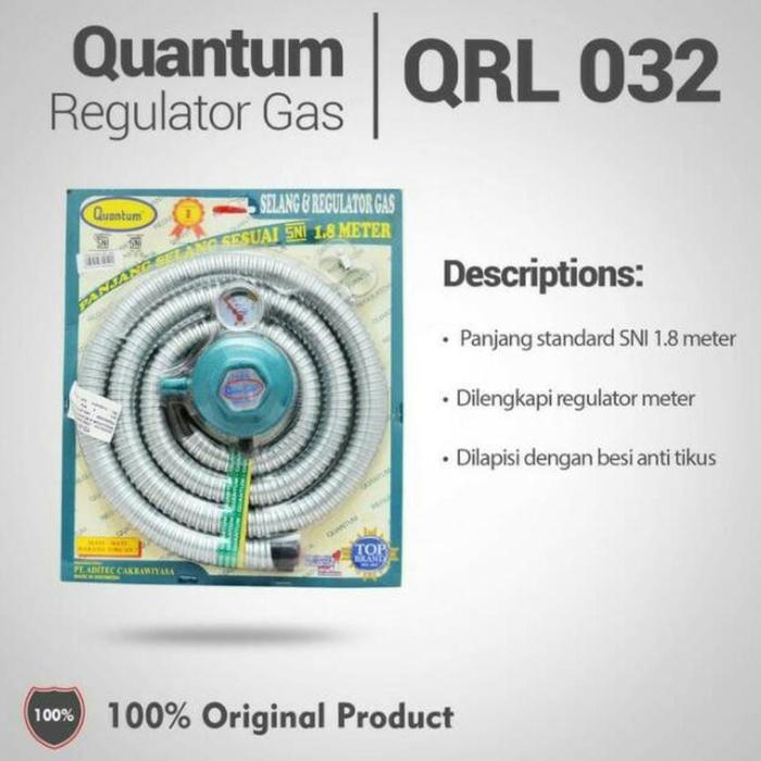 Regulator + Selang Gas LPG 3kg & 12kg QUANTUM QRL-032