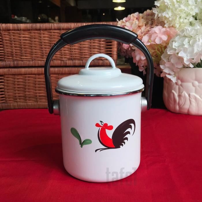 KEDAUNG Rantang Ayam Jago Kukuruyuk Enamel Single