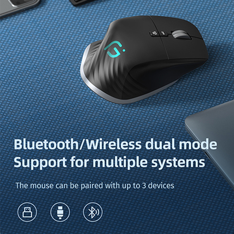 VICTSING M10 2.4G+Bluetooth wireless mouse Rechargeable office business 2.4G Wireless Ergonomic