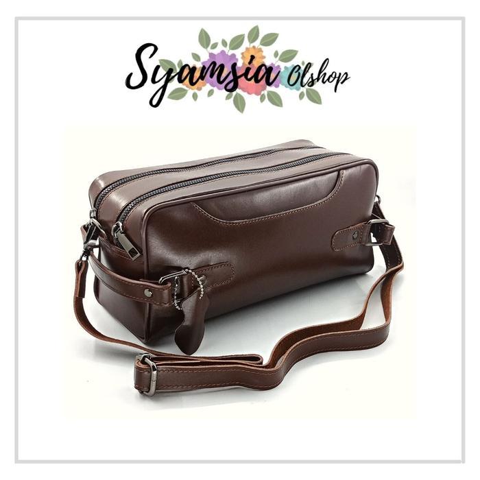 Bison Tas Selempang Kulit Sapi Pria Wanita Keren Tas Kulit Pria Model Baru, Tas Tenteng Kulit,