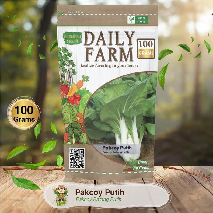 Benih Sayur Pakcoy Putih - Pakcoy Batang Putih ( 100 Grm ) . Daily Plantz