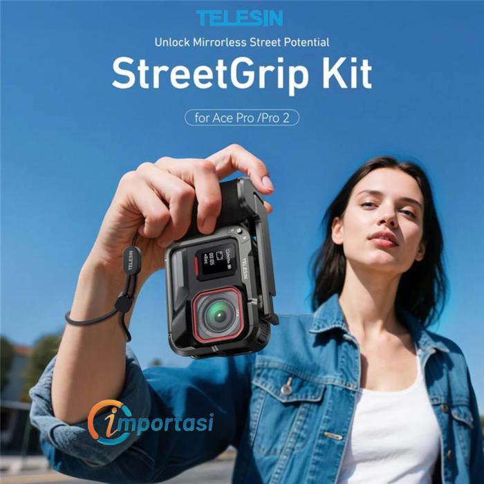 Hot Sale Telesin Street Hand Grip Kit Set Aegis Pro For Insta360 Ace Pro / Ace Pro 2 Case With Cold