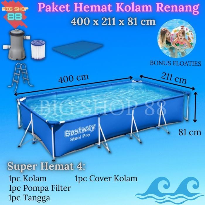 KOLAM RENANG BESTWAY PORTABLE FRAME KOLAM RENANG ANAK JUMBO 4M 4METER