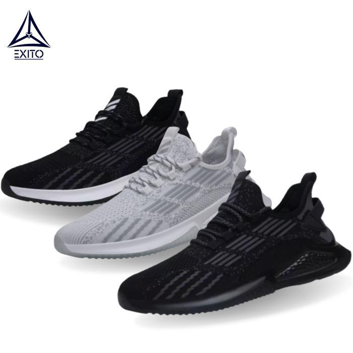 Exito Xavier Sepatu Sneakers Karet Pria Impor Slip On Sporty 029 Casual Hitam Shoes Putih Running
