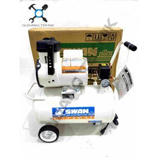 Kompresor Angin 22L OILESS Listrik DR175 1.5HP SWAN / Air Compressor Silent Udara Tanpa Oli 22 Liter