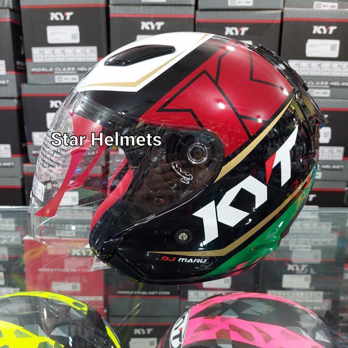 Helm Kyt Dj Maru Motif #17 Black / Green / Red Maroon