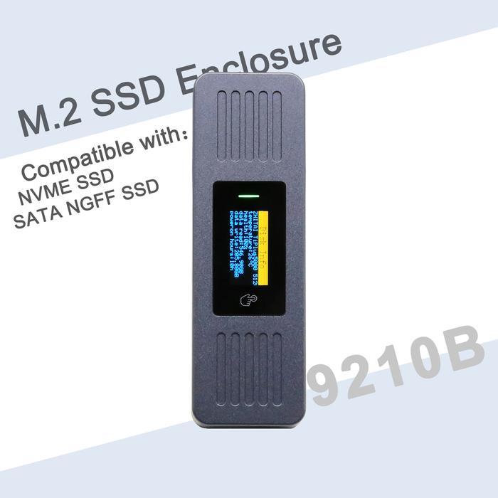 TERLARIS 9210B Smart Screen SSD Enclosure M.2 NVMe SATA Write Protection Case