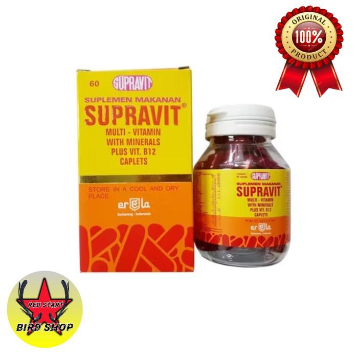DISKON supravit 1 botol isi 60 pil plus multivitamin plus mineral dan b12 obat ayam