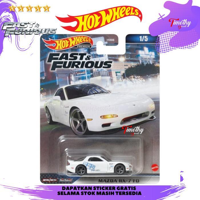 Hot Wheels Premium Mazda RX 7 FD HKS Putih Fast Furious Collector ORIGINAL