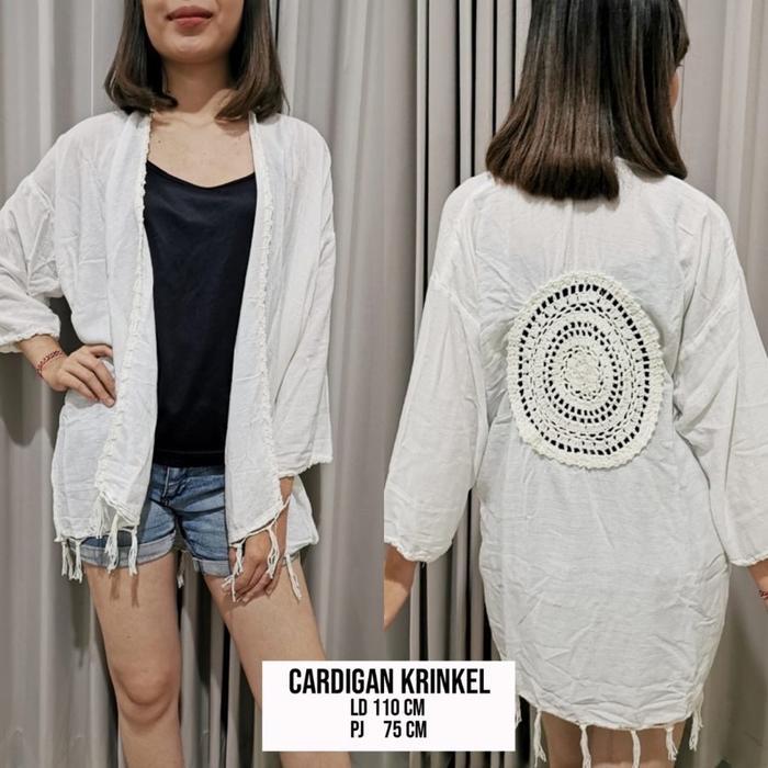 Promo Outer Pantai Bali Kringkel Cardigan Jasmine Lace Panjang & Pendek Busana Pantai Wanita Adem