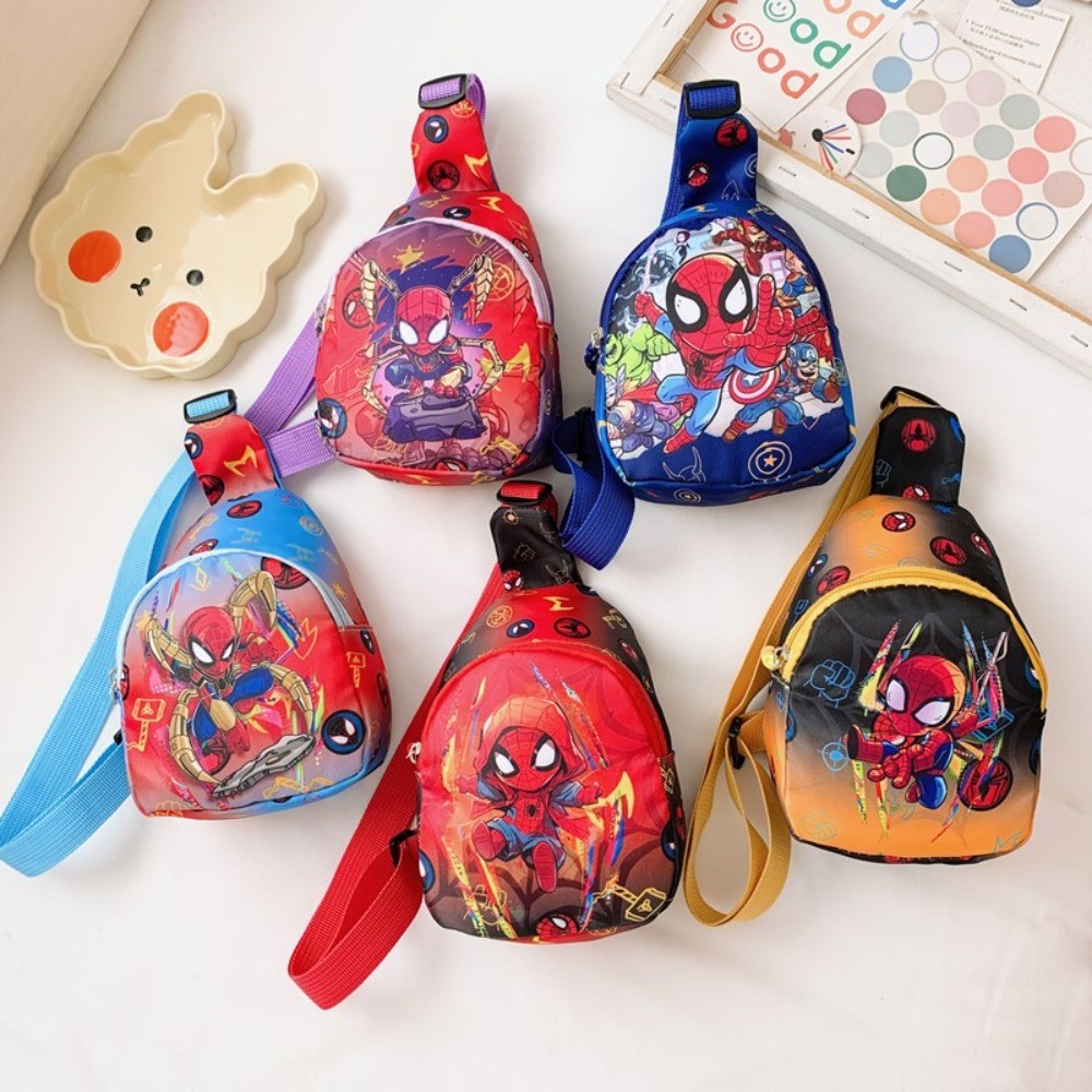 Marvel Spider-Man Kids Crossbody Bag Cute Cartoon Fashion Chest Bag Lightweight Sling Backpack