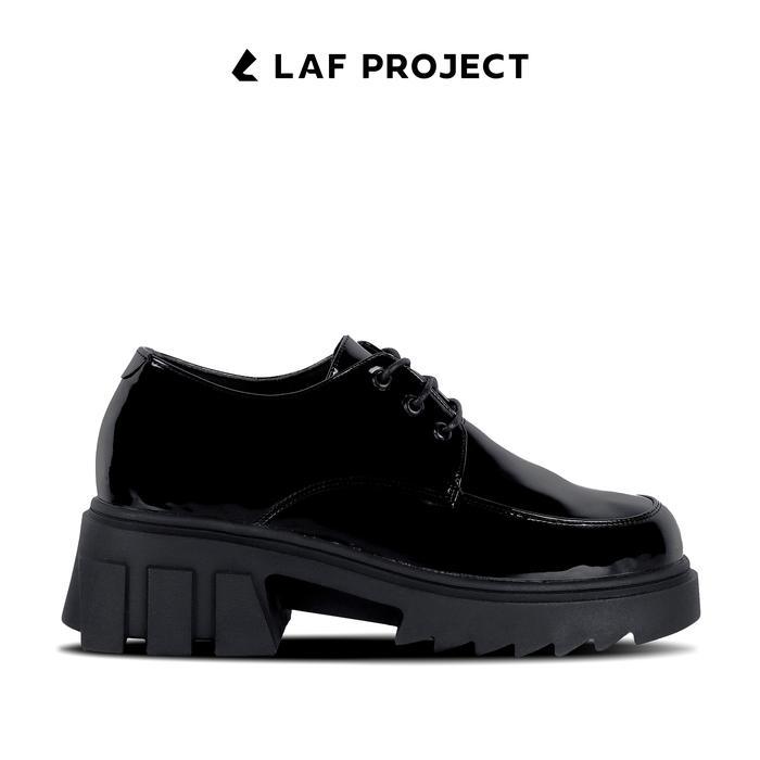 LAF Project Loafers Sepatu Loafers Wanita Chunky Boots Hitam Kasual Sol Tebal Nyaman Ukuran 36-41 Lo