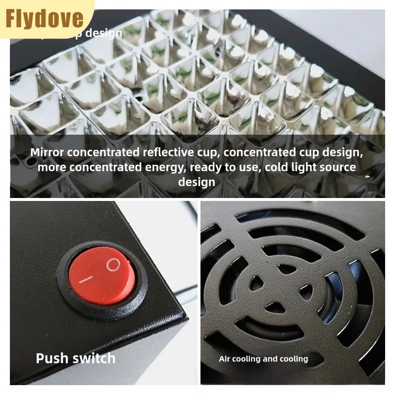 Handheld Air-cooled Grid Type Curing Lamp 365nm 395nm LED UV Lamp 3D Printing Exposure High-energy