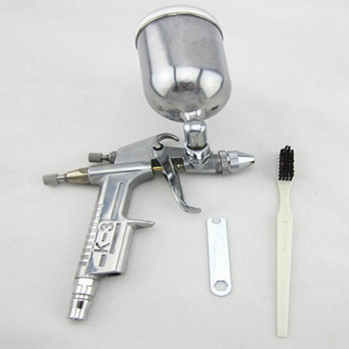 K3 Spray Gun Spet Cat Angin Mesin Kompresor F75 Tabung Atas 400ml Alat Spet Semprot Cat Tabung Atas