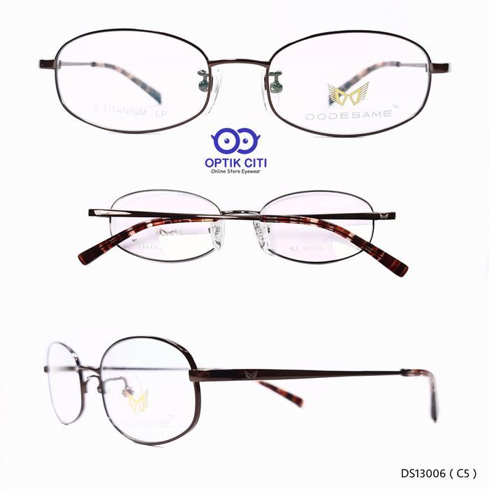 Frame Kacamata Pria Wanita Bentuk Bulat Bahan Pure Titanium Ringan
