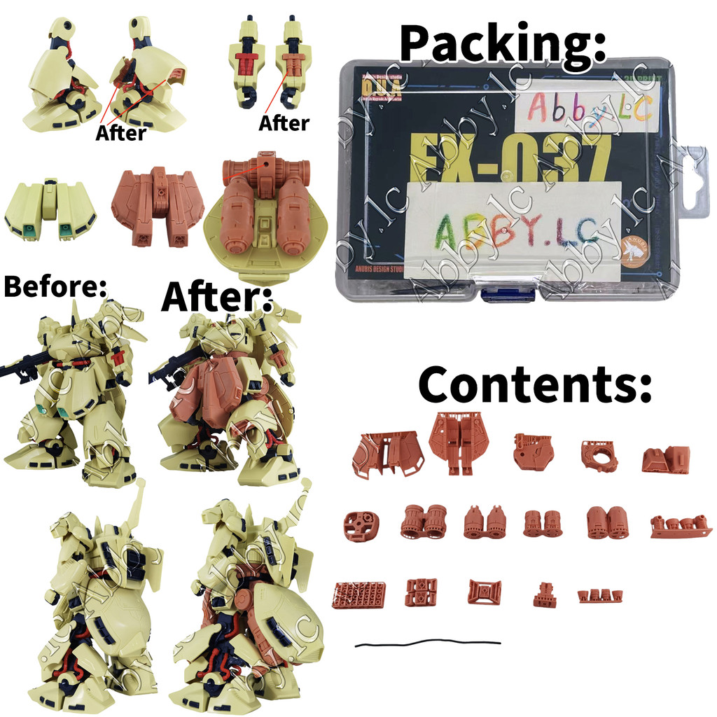 for HG 1/144 The-O Anubis EX-037 RESIN Heighten Thrusters Energy Pipes Skirt Armor Fuel Tanks