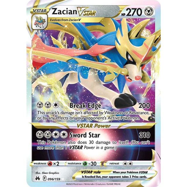 Zacian VSTAR 096/159 Crown Zenith CZ Pokemon TCG English
