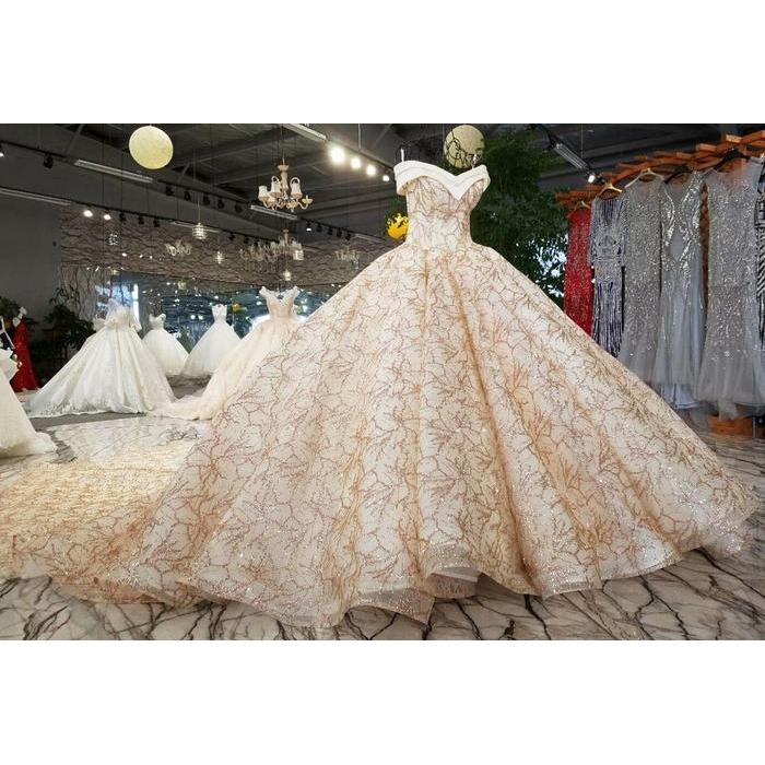 Gaun Pengantin 1711112 Kuning Sabrina Ekor Wedding Gown Wedding Dress
