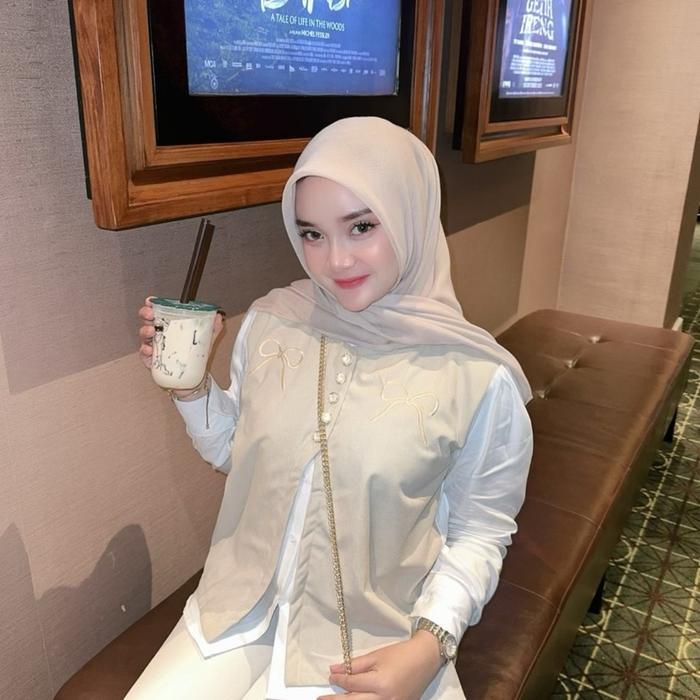Promo Meisya Kemeja Semi Vest Bordir Pita Korean Style Terlaris