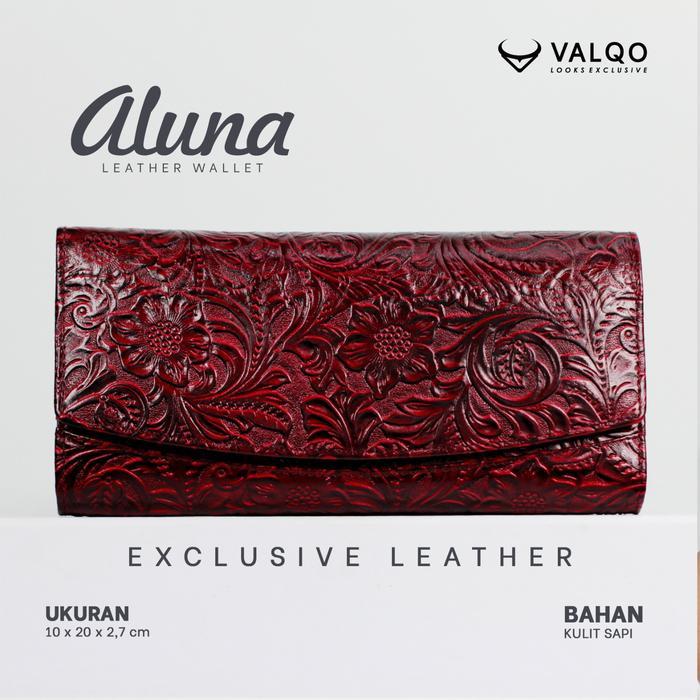 Valqo Dompet Aluna Batik Kulit Sapi Motif Batik Untuk Wanita