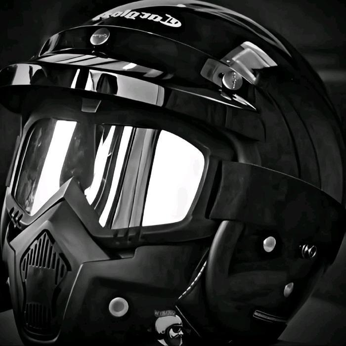 Helm Bogo Retro Goggle Mask Topeng Pet Pendek Helem Gogle Trail Motocross Fullface Sni Motorcycle