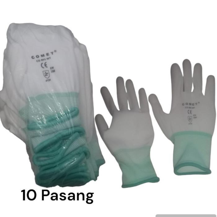 Perpack Isi 10pasang Sarung Tangan Kerja Comet Palmfit Putih CG805WT
