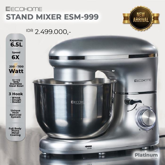 ECOHOME Stand Mixer Platinum Series ESM-999 Premium Stand Mixer | Mixer Ecohome ESM 999 - Silver
