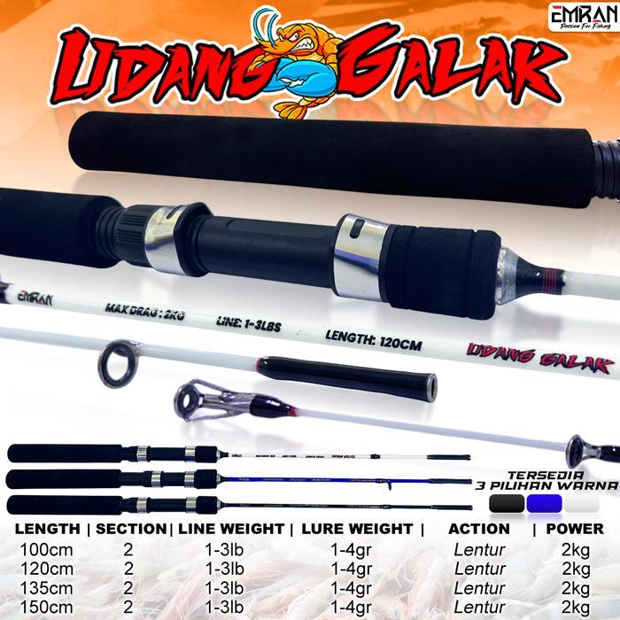 Joran Udang Galak Fiber Solid Pancing Mancing