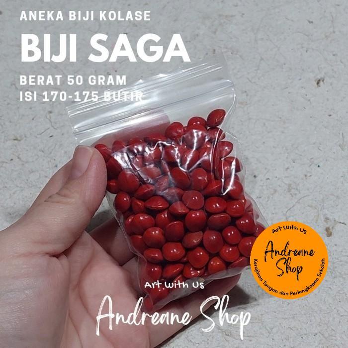 TERMURAH BIJI SAGA MERAH (50GRAM) BAHAN ALAMI UNTUK KERAJINAN TANGAN & KOLASE PROMO