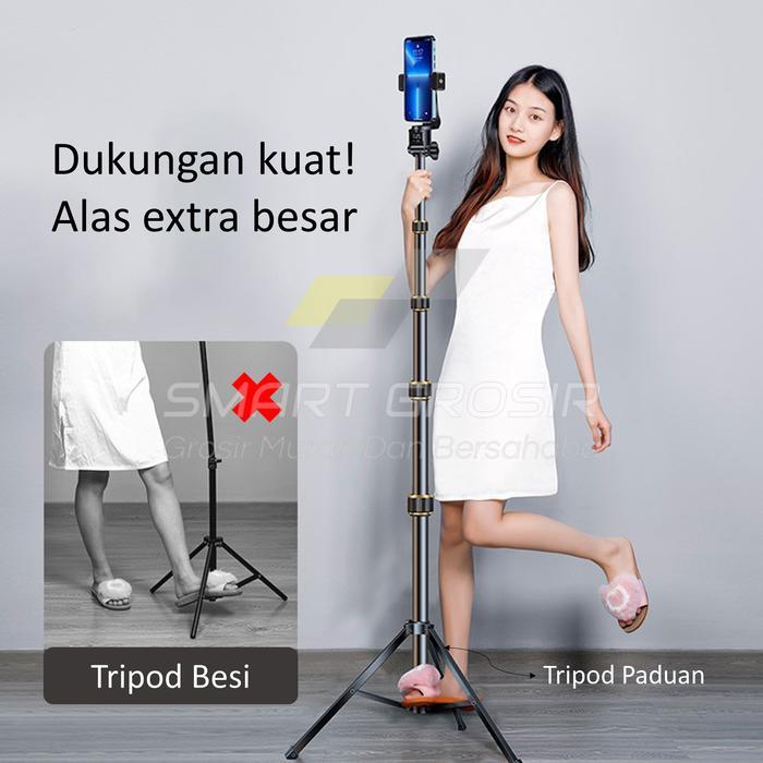 Tripod Handphone 2 Meter Besi Holder/Tripod Hp Ring Light 2 Meter Live Streaming/Tripod 2,1 Meter/