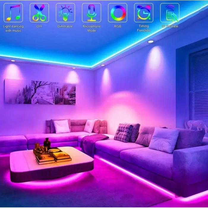 "New" Lampu Led Strip Rgb 10M 5050 Waterproof Kotak Kuning
