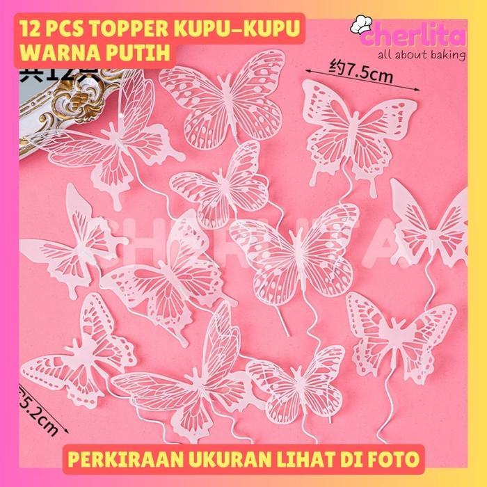 Topper Kertas Kupu Kupu Hiasan Kue Ulang Tahun Cake Tart Butterfly