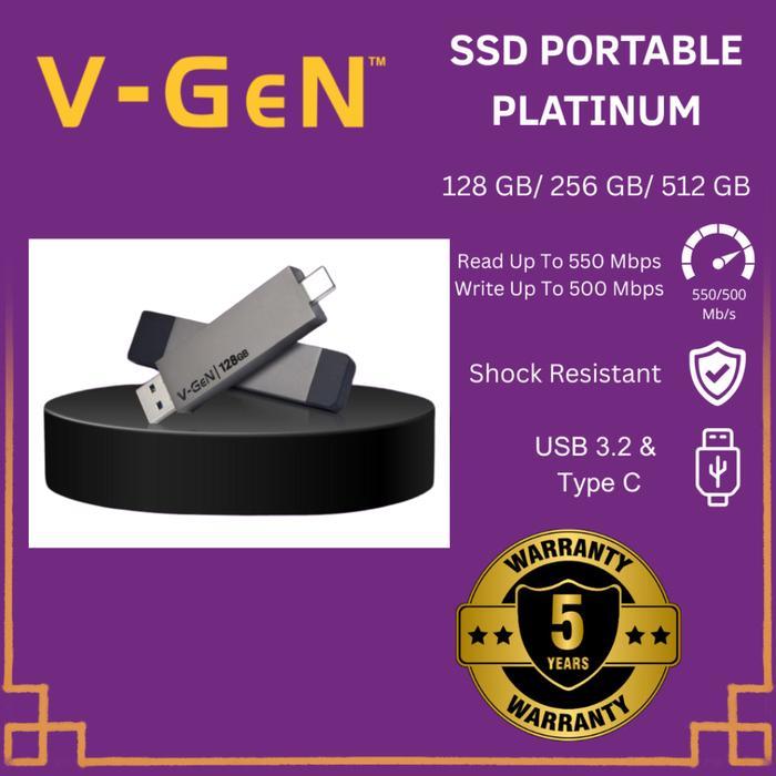 Sale V-Gen Ssd Portable V-Gen Platinum Usb 3.2 Type-C 128Gb / 256G