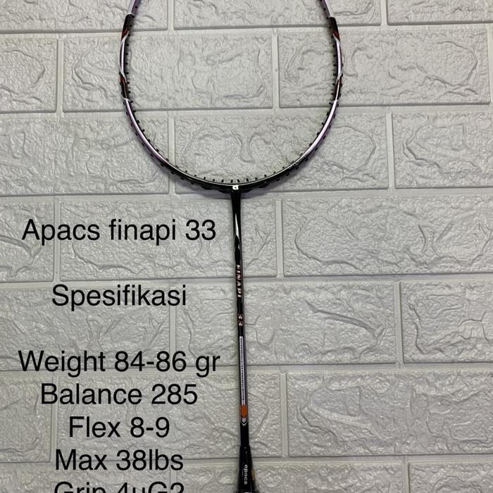 Raket Badminton APACS FINAPI 33 grip 4U G2 bisa 38LBS ORIGINAL