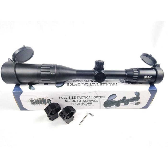Teleskop Riflescope Spike 3-1240 AOL Super Jernih Tahan Getar