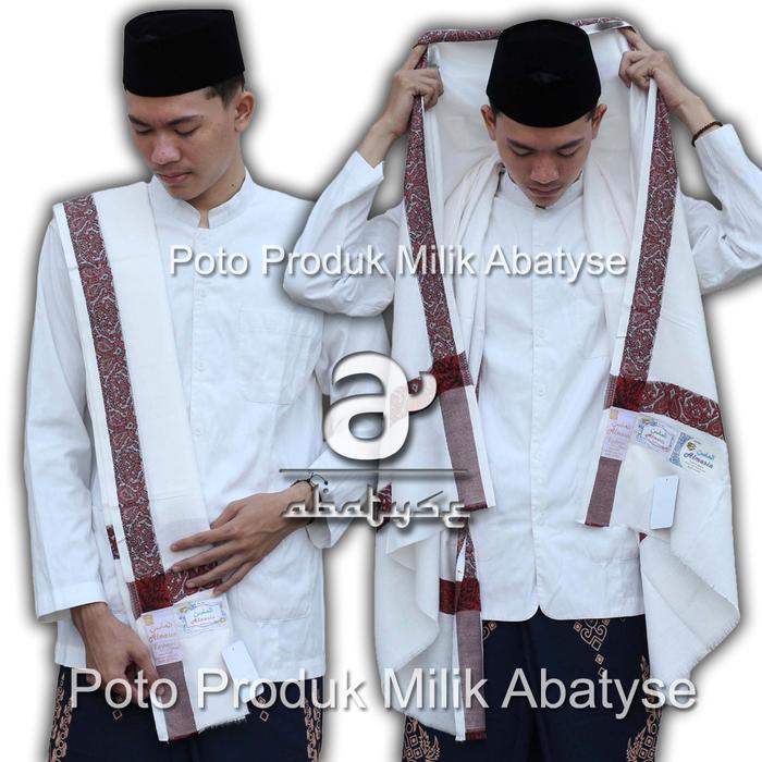 Sorban Kashmiri Putih Lis Coklat Hitam Made in India - Sorban Panjang