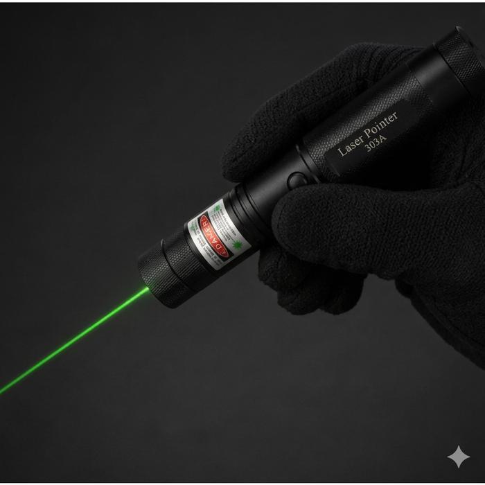 Premium Laser Pointer 303 Laser Hijau Laser Pointer Jarak Jauh Green Laser Pointer Type 303 Baterai