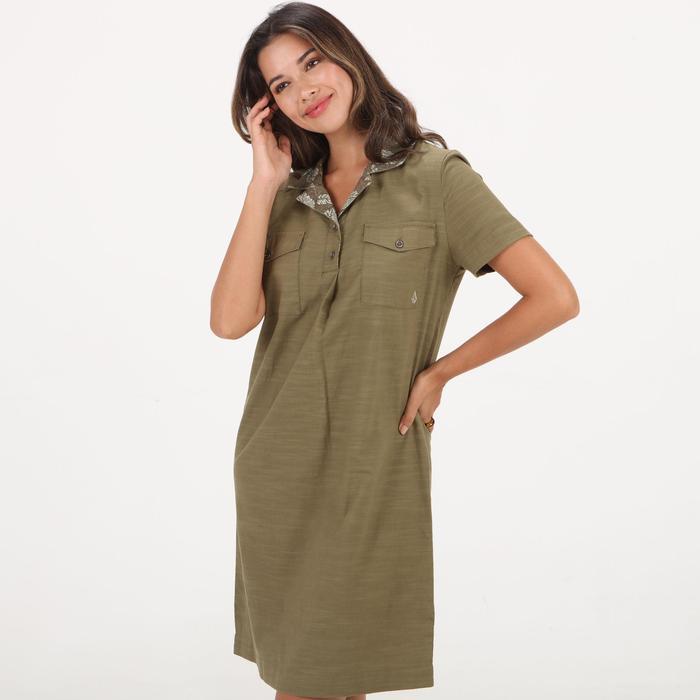 VOLCOM GDS ONE ONLY DRESS MOSS - Moss, XS