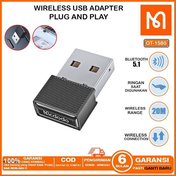 JUAL Mcdodo OT1580 converter wireless usb adapter bluetooth dongle 5.1
