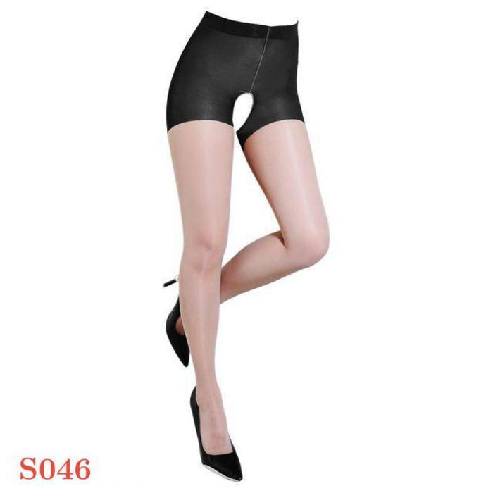Stoking Wanita Pantyhose Dua Warna Hitam Krem Transparan Bahan Nilon Spandeks