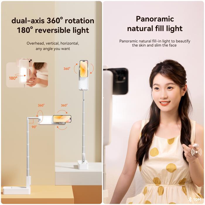 Promo Usams Zb265 Doxg-V10 Stand Phone Holder Wireless For Video Live Stream Folding Rotatable