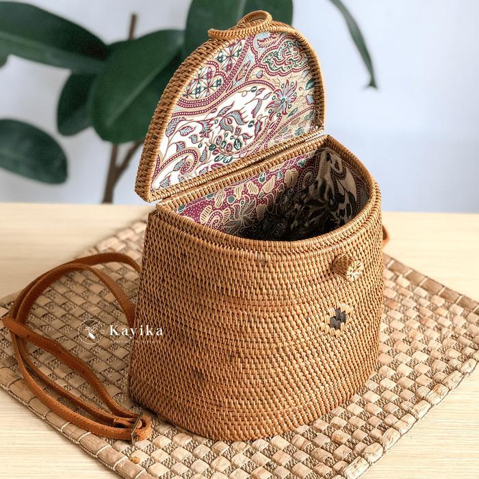Tas Rotan, Tas Rotan Ate Khas Bali, Tas Ransel Rotan Tali Kulit, Tas Ransel Wanita / Pria, Tas