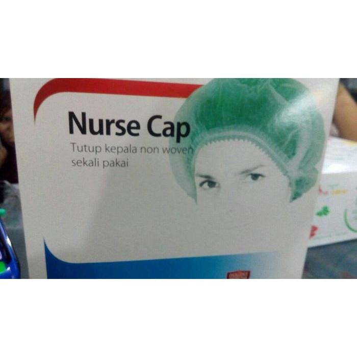 suster Nurse Cap Topi Penutup Kepala Perawat, Model Nurse Cap, Tersedia Warna Putih dan Biru Cap pen