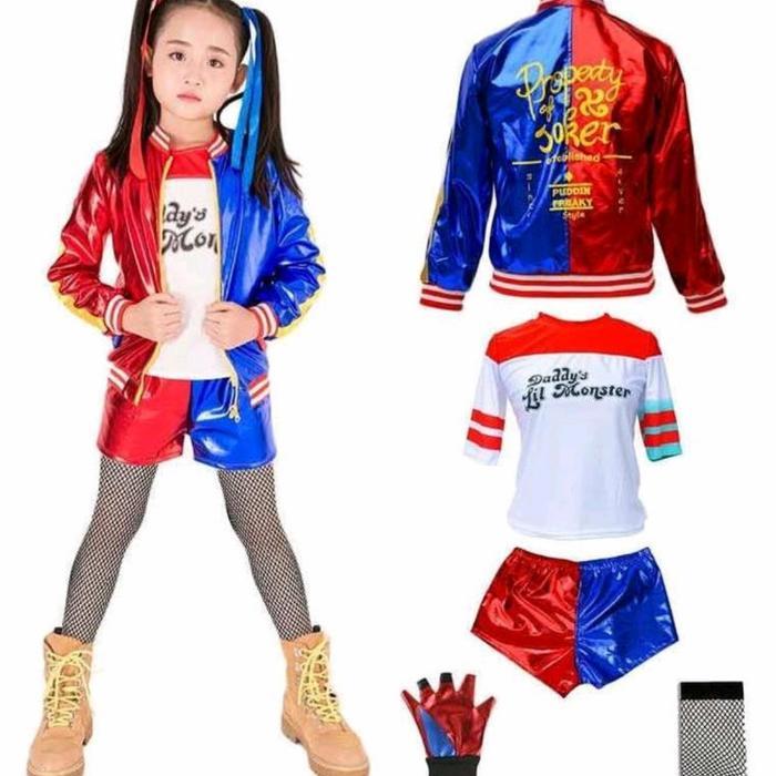 Mira- Kostum Halloween, Kostum Anak Harley Quinn, Kostum Dance, Kpop Terbaru 