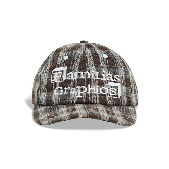 Familias Plaid Cap Topi Cap dengan Bordir Motif Kotak-Kotak - Cokelat Cap - Gleko